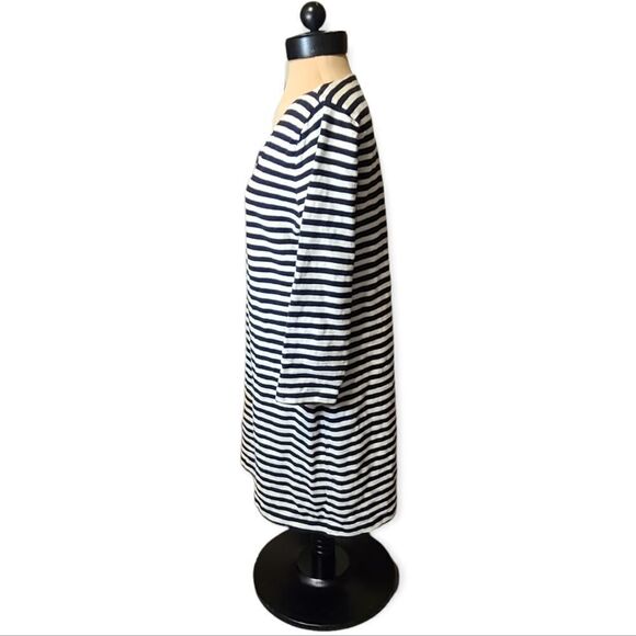 J. Crew Black White Striped Casual Dress Size Large - Picture 2 of 7